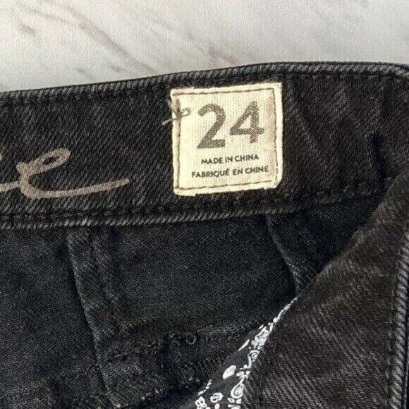 Free People Avery Shorts Women's 24 Black Denim Button-Fly Cutoff Modest NWT - Picture 5 of 10